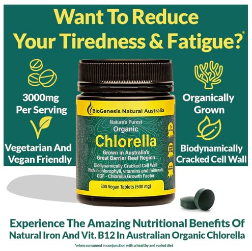BioGenesis Chlorella Tablets, 600 Tablet Count (500mg) Biogenesis Au supplements