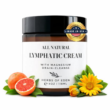 Organic Lymphatic Massage Cream with Magnesium – Natural Topical Cream | Stimulate Lymph Fluid | Family Owned, Made in USA Herbs of Eden Au supplements