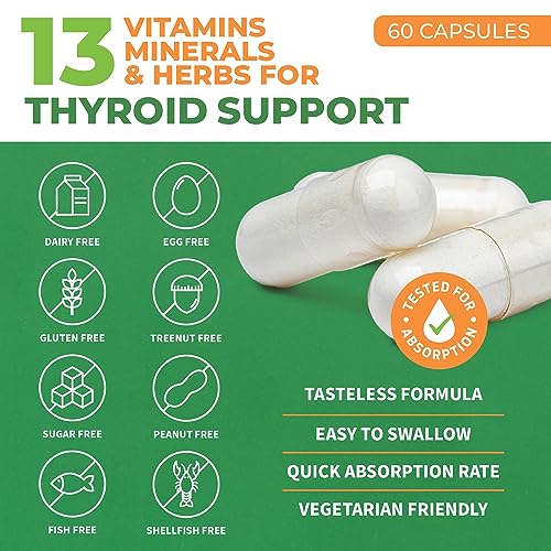 Thyroid Support for Women and Men with Iodine - Energy, 60 Vegetarian ForestLeaf Au supplements