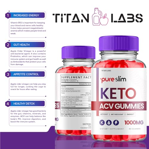(3 Pack) Pure Slim Keto ACV Gummies, Pure Slim Keto ACV Advanced Weight Loss 1000 MG Titan Labs Au supplements
