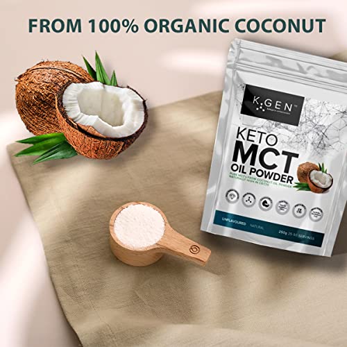 Keto MCT Oil Powder Pure Coconut MCT Keto Coffee Creamer | Premium Quality C8 Easily Absorbed & Digested - Ideal for Paleo & Vegan Diets K GEN ketogenic enhancement Au supplements