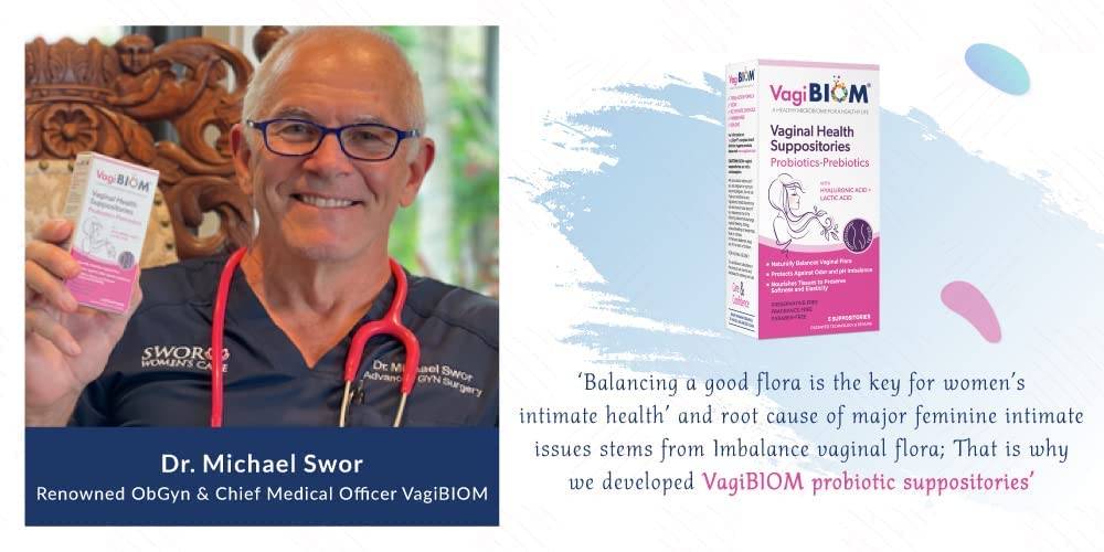 Biom Vaginal Probiotic Suppository: Natural Vaginal pH and Odor Control Regimen; Balance Biom Probiotics Au supplements