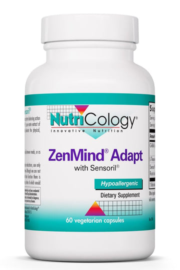 NutriCology ZenMind Adapt - 200 mg L-Theanine, 125 mg Ashwagandha & 550 mg GABA - Supports Stress Response and Calmness - Vegetarian Capsules - Hypoallergenic Formula - 30 Servings - 60 Capsules Allergy Research Group Au supplements