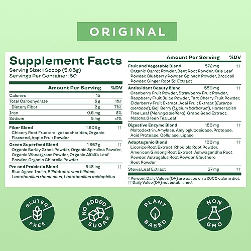Bloom Nutrition Super Greens Powder Smoothie & Juice Mix (Original) Bloom Nutrition Au supplements