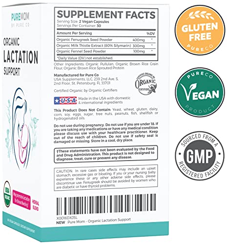 USDA Organic Lactation Supplement - Increase Milk Supply with Herbal Breastfeeding PURE CO Au supplements