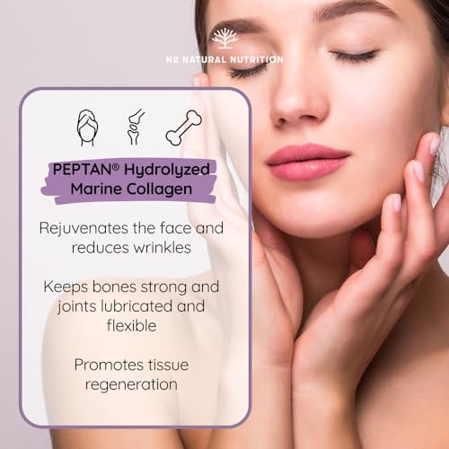 Marine Collagen with Hyaluronic Acid for Skin Care, Hair Care, Joints. Magnesium, Vitamin C. Hydrolysed Collagen Supplements N2 Natural Nutrition Au supplements