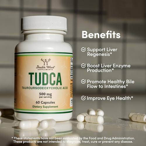 TUDCA Bile Salts Liver Support Supplement, 500mg Servings, Liver and Gallbladder Double Wood Supplements Au supplements