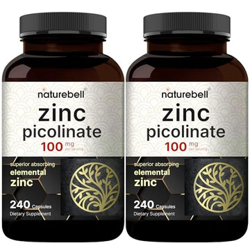 NatureBell Zinc Picolinate 100mg, 480 Count Capsules - Supports Immune System NatureBell Au supplements