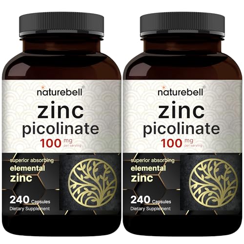 NatureBell Zinc Picolinate 100mg, 480 Count Capsules - Supports Immune System NatureBell Au supplements