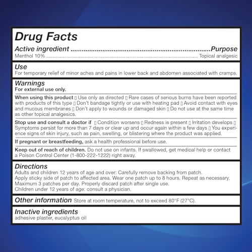 HealthWise Menstrual Pain Relief Period Patch | 10% Menthol | Strong, Soothing Relief HealthWise Au supplements