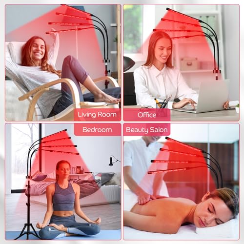 Devowellte Red Light Lamp for Face, 80 LEDs Red Light Lamp Height Free Adjustment Infrared Light Devowellte Au supplements