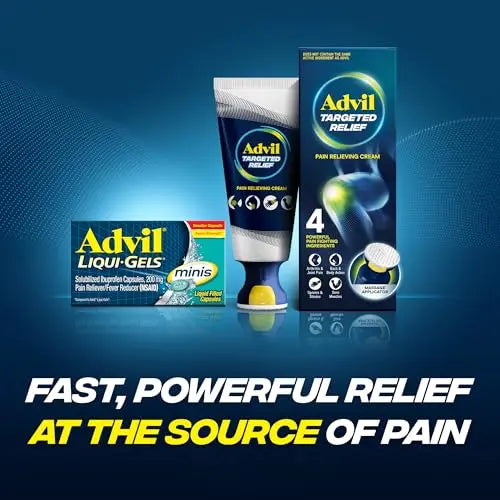 Advil Liqui-Gels Minis Pain Reliever and Fever Reducer, Pain Medicine for Adults with Ibuprofen 200mg for Pain Relief - 80 Liquid Filled Capsules Advil Au supplements