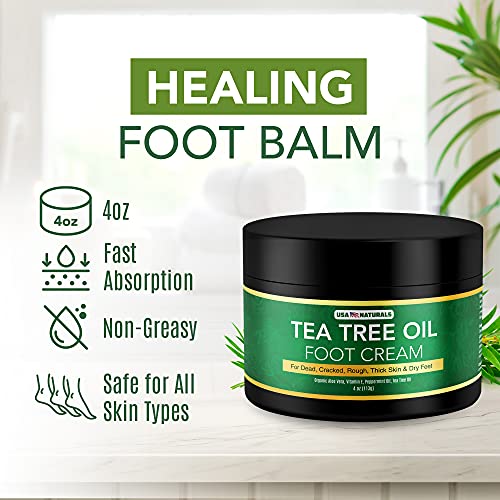 Tea Tree Oil Foot Cream For Dry Cracked Heels Repair - Natural Foot Cream For Dry Cracke USA Naturals Au supplements