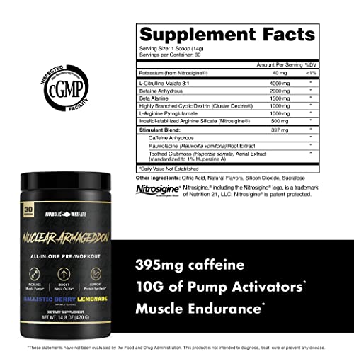 Anabolic Warfare Nuclear Armageddon Pre Workout Powder Pre-Workout for Men Anabolic Warfare Au supplements
