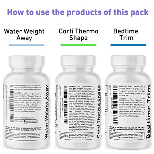 Youth & Tonic Shred Sculpt Lean 3 x Diet Pills w Water Weight Away & Cortithermo Shape Youth & Tonic Au supplements
