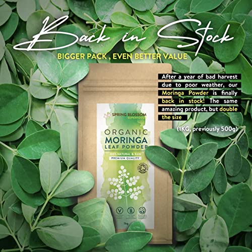 1KG Moringa Superleaf Powder Oleifera 100% Organic Raw Premium Quality Non-GMO Spring Blossom Au supplements