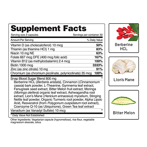 Snap Supplements Blood Sugar Blend - Support Healthy Blood Sugar, 60 Capsules Snap Supplements Au supplements