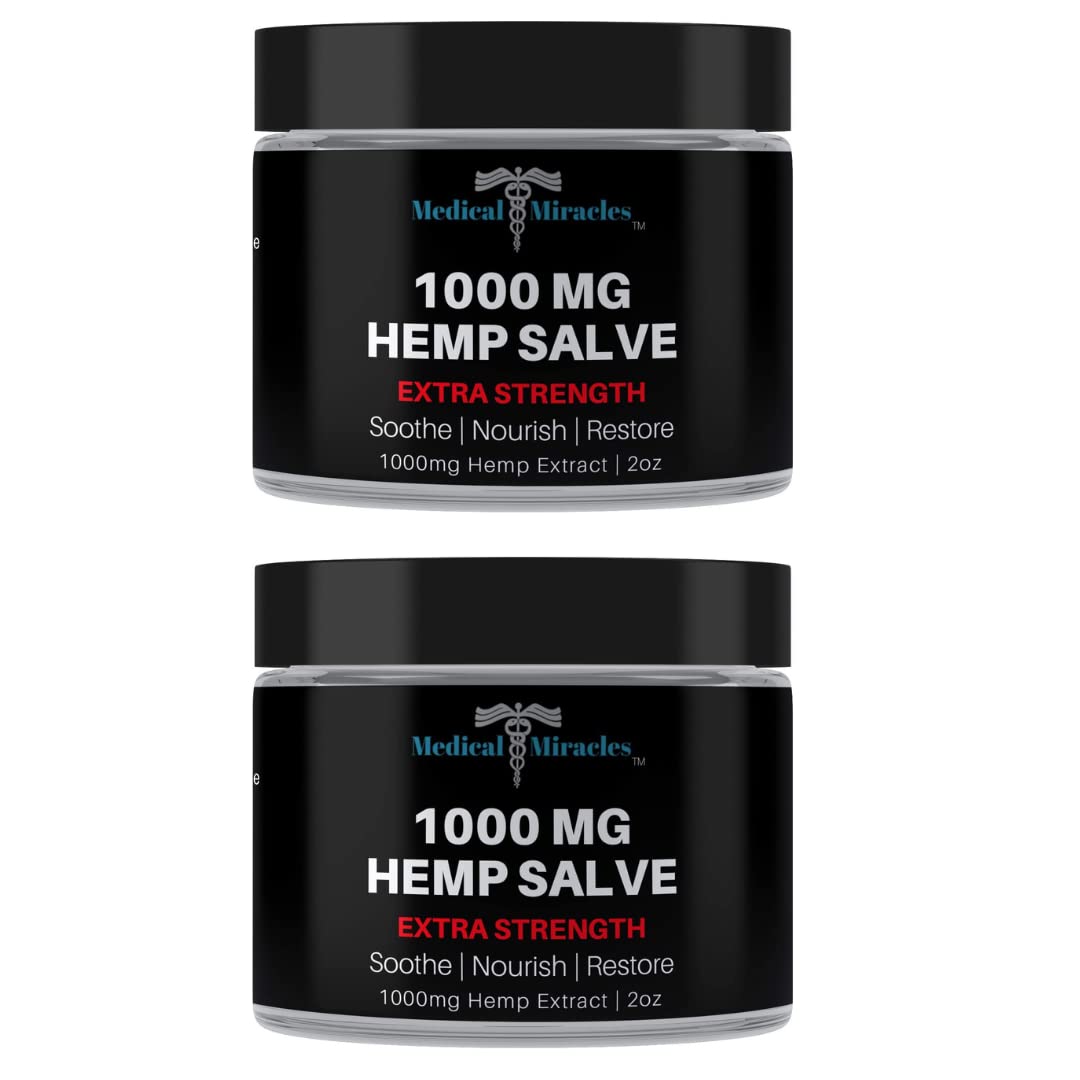 Medical Miracles| Hemp 1000 Mg Salve | Ideal for Hips, Joints, Neck, Back, Elbows, Fingers, Hands, Knees| Pack of 2 Medical Miracles Au supplements