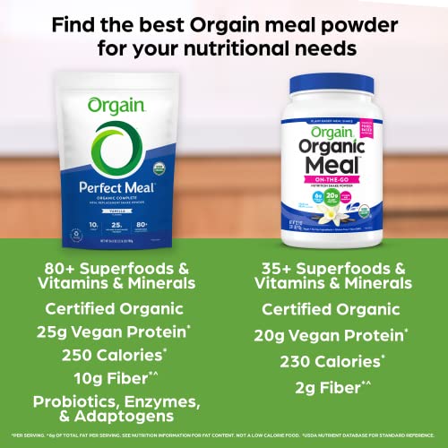 Orgain Organic Perfect Meal Replacement Protein Powder, Vanilla - 25g Plant Based Protein Orgain Au supplements