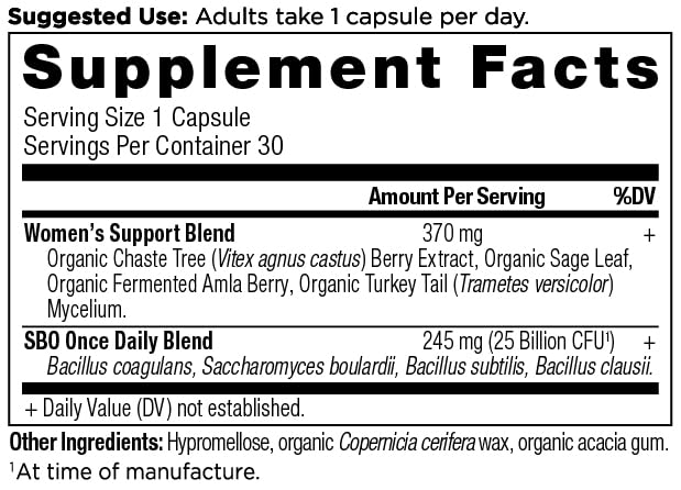 Ancient Nutrition Probiotics for Women, Once Daily Women's Probiotics 30ct, Digestive Support and Reduces Occasional Bloating, Made with Chaste Tree Berry and Amla Berry, 25 Billion CFUs* Ancient Nutrition Au supplements