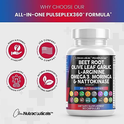 Beet Root Capsules 6000mg Olive Leaf 6000mg Nattokinase 4000 FU Clean Nutraceuticals Au supplements