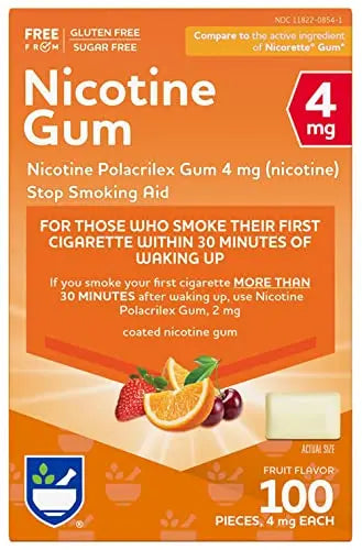 Rite Aid Nicotine Gum, 4 mg - 100 Count | Quit Smoking Aid | Nicotine Rite AidAU supplements