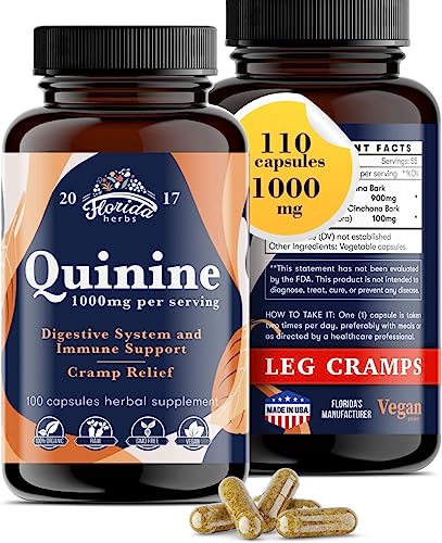 Leg Cramps Support Organic Pills - 1000 mg - Quinine Tablets for Cramp Defense FLORIDA HERBS Au supplements