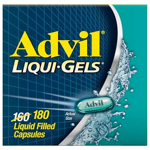 Advil Liqui-Gels Pain Reliever and Fever Reducer, Pain Medicine for Adults with Ibuprofen 200mg for Headache, Backache, Menstrual Pain and Joint Pain Relief - 180 Liquid Filled Capsules Advil Au supplements