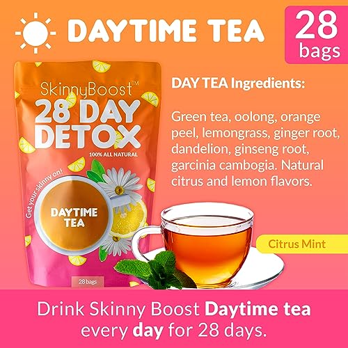 SkinnyBoost - Detox Tea Power Kit-1 - Daytime Tea (28 Bags) 1 Evening Detox Tea (14 Bags) SkinnyBoost Au supplements