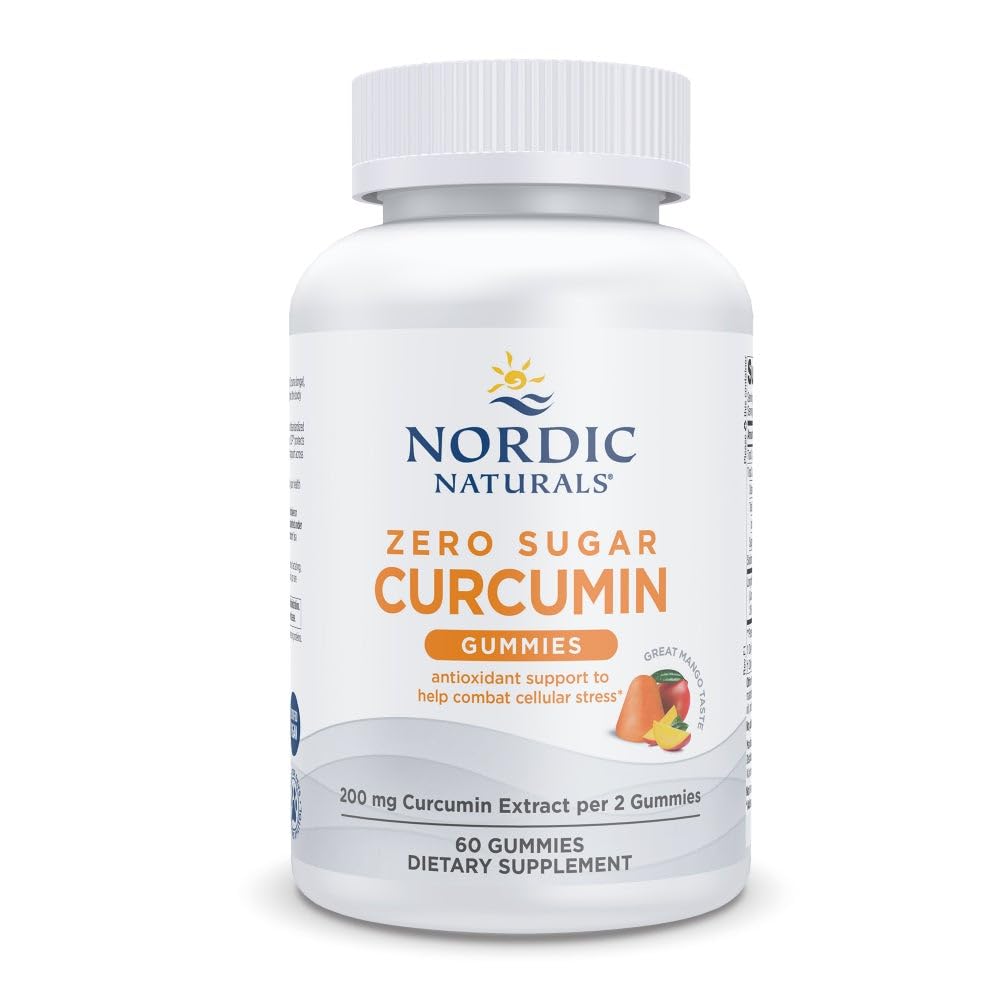 Nordic Naturals Zero Sugar Curcumin Gummies, Mango - 60 Gummies - 200 mg Optimized Curcumin Extract - Great Taste - Antioxidant Support, Healthy Metabolic Balance - Non-GMO, Vegan - 30 Servings Nordic Naturals Au supplements