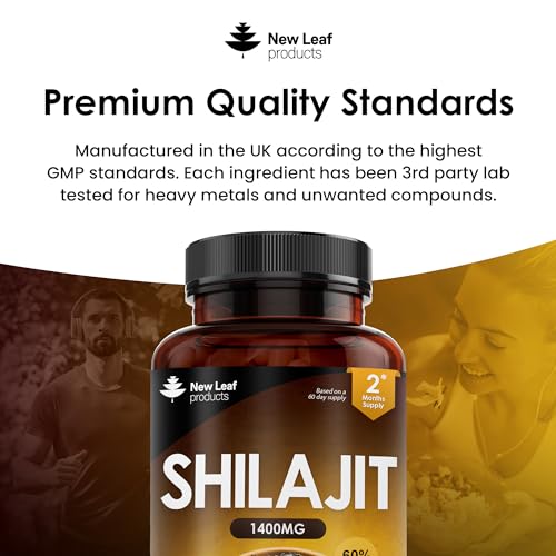 Shilajit Capsules 1400mg 60% Fulvic Acid Pure Shilajit - High Strength Himilayan Shilajit NEW LEAF PRODUCTS Au supplements
