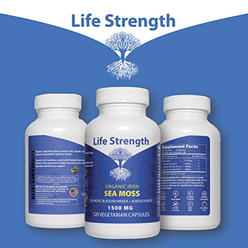 Life Strength Organic Sea Moss 120 CT Wildcrafted Irish Sea Moss and Bladderwrack Burdock Life Strength Au supplements