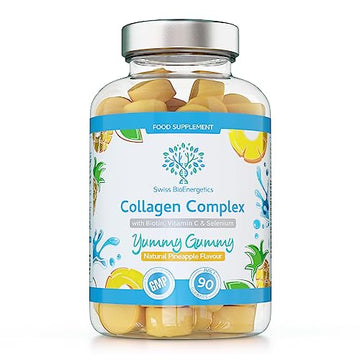 Collagen Complex - 90 Natural Pineapple Flavour Chewable Yummy Gummies swiss bioenergetics Au supplements