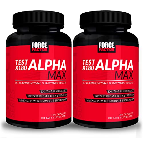 FORCE FACTOR Test X180 Alpha Max, 2-Pack, Total Testosterone and Nitric Oxide Booster Force Factor Au supplements