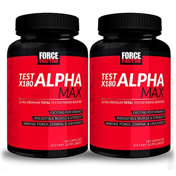 FORCE FACTOR Test X180 Alpha Max, 2-Pack, Total Testosterone and Nitric Oxide Booster Force Factor Au supplements
