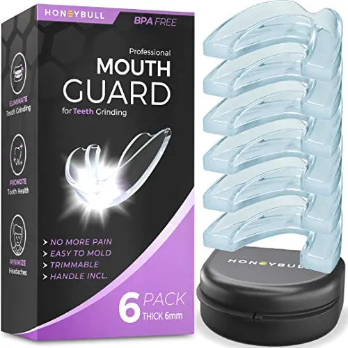 HONEYBULL Mouth Guard for Grinding Teeth [6 Pack] 1 Size for Heavy Grinding | Comfortable HoneyBull uk supplements
