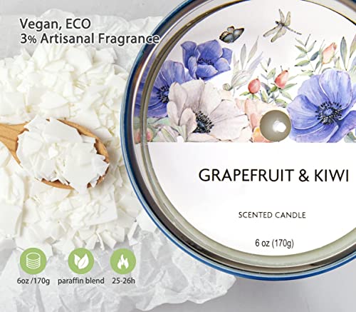 Grapefruit & Kiwi Scented Candles for Home Aromatherapy Candle Gifts for Women, Long Lasting Glass Briful Au supplements