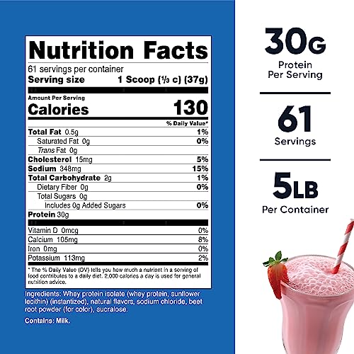 Nutricost Whey Protein Isolate (Strawberry Milkshake) 5LBS Nutricost Au supplements