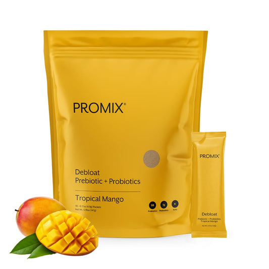 ProMix Nutrition Debloat Prebiotics and Probiotics Immune Support Supplement for Digestion, Cortisol Health, Gut Cleanse - Mango - 30 Servings (Pack of 30) ProMix NutritionNZ supplements