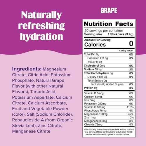 Ultima Replenisher Daily Electrolyte Drink Mix – Grape, 20 Stickpacks – Hydration Packets Ultima Replenisher Au supplements