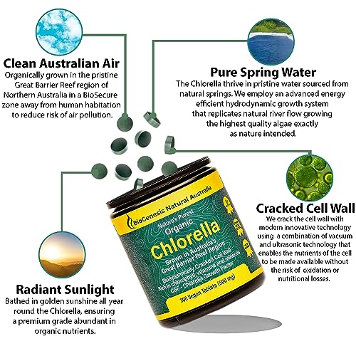 Biogenesis Organic Chlorella Tablets | Australian Grown | Chlorophyll-Rich Biogenesis Au supplements