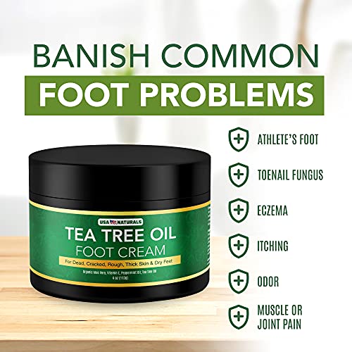 Tea Tree Oil Foot Cream For Dry Cracked Heels Repair - Natural Foot Cream For Dry Cracke USA Naturals Au supplements