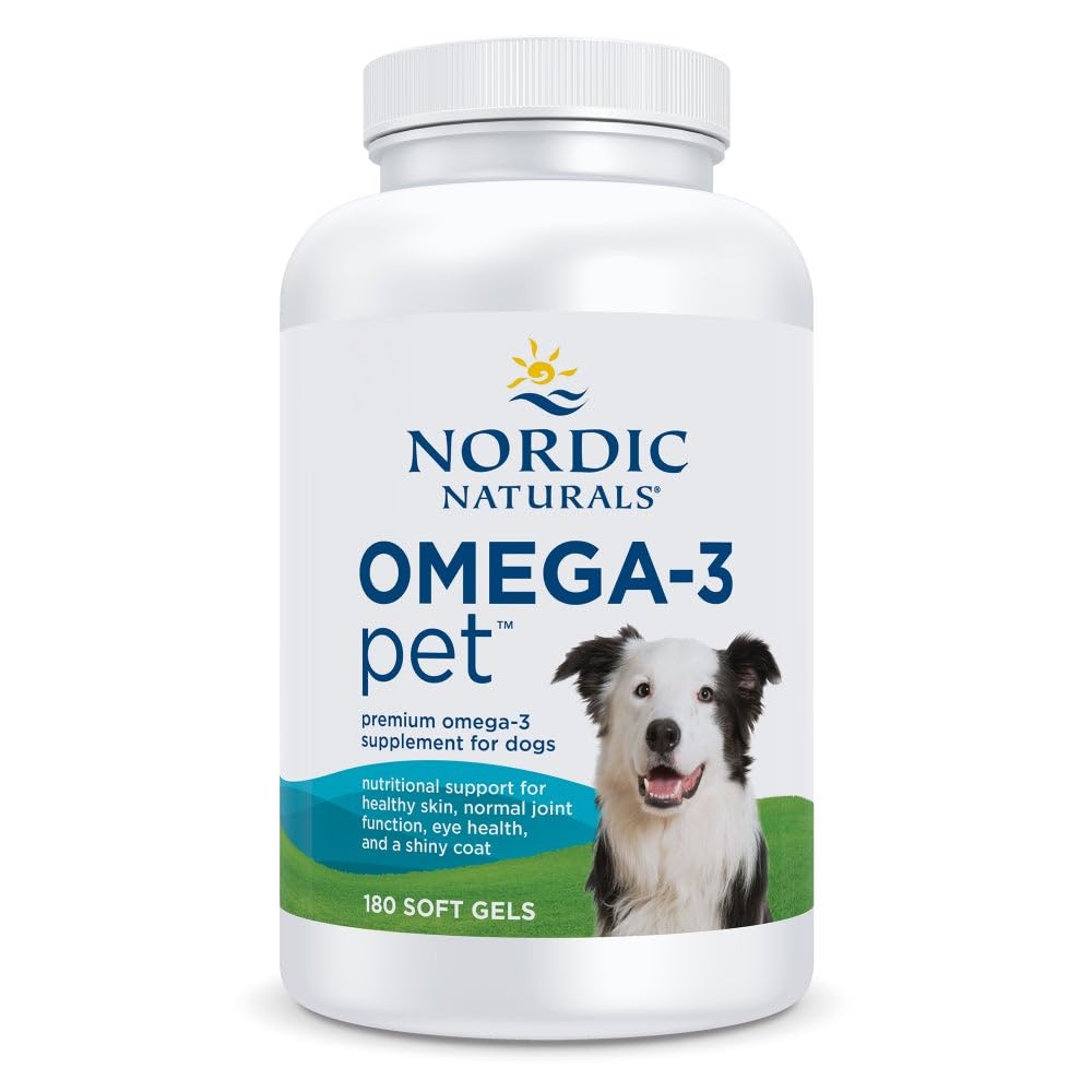 Nordic Naturals Omega-3 Pet, Unflavored - 180 Soft Gels - 320 mg Omega-3 Per Soft Gel - Fish Oil for Dogs with EPA & DHA - Promotes Heart, Skin, Coat, & Immune Health Nordic Naturals Au supplements