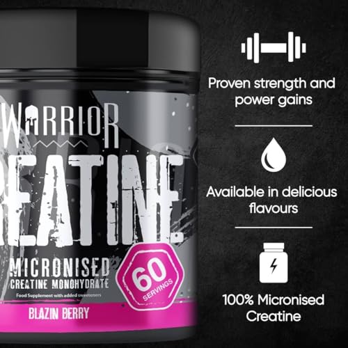 Warrior Creatine Monohydrate Powder – 300g – Micronised for Easy Mixing and Consumpti Warrior Au supplements