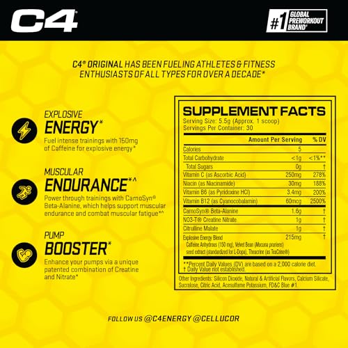 Cellucor C4 Original Pre Workout Powder Frozen Bombsicle Sugar Free Preworkout Cellucor Au supplements
