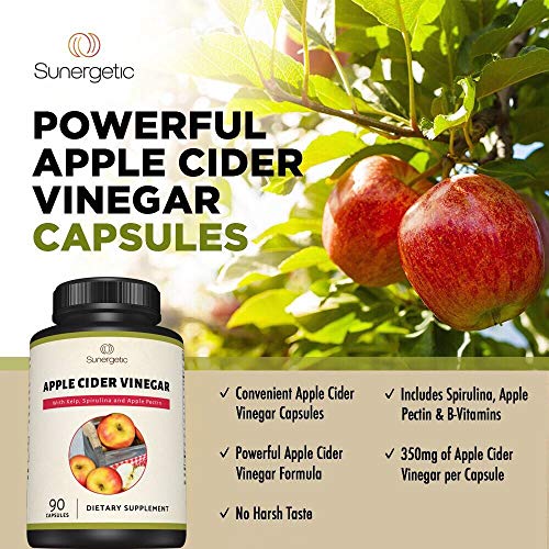 Sunergetic Premium Apple Cider Vinegar Capsules – Includes Apple Pectin, Spirulina Sunergetic Au supplements
