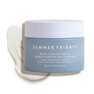 Summer Fridays Rich Cushion Face Cream - Ultra Plumping Barrier Repair Cream + Makeup Primer - Infuses Skin with Rich Hydration from Glycerin + Squalane - Non-Comedogenic + Fragrance-Free (1.69 Oz) Summer Fridays Au supplements