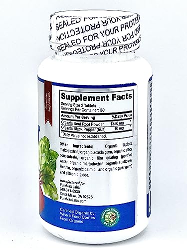 YUMMYVITE Organic Beet Root Powder Tablets - 1350mg with Black Pepper for Faster YUMMYVITE Au supplements