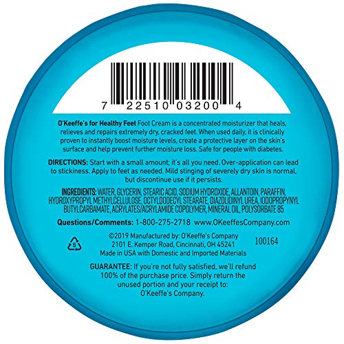 O'Keeffe's for Healthy Feet Foot Cream, Guaranteed Relief for Extremely Dry, Cracked Feet O'Keeffe's Au supplements