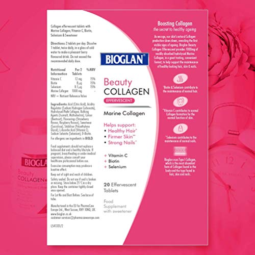Bioglan Collagen Effervescent | 1000mg | Hydrolysed Marine Collagen Bioglan Au supplements
